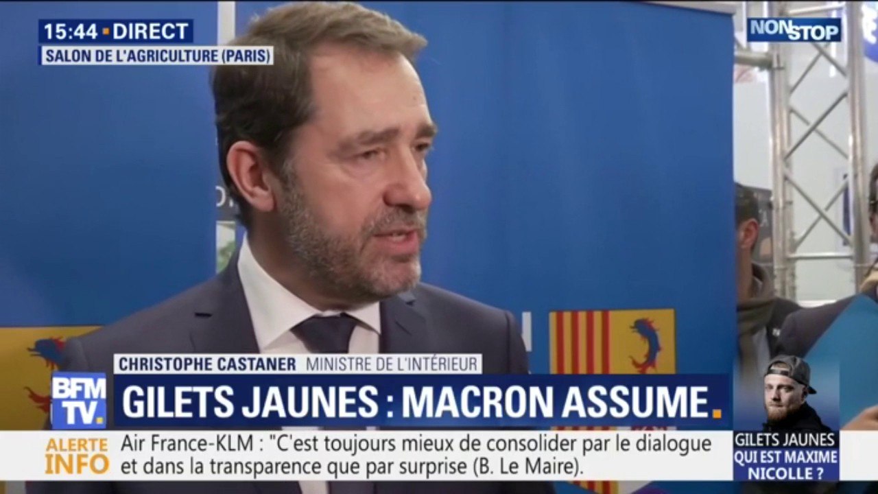 Christophe Castaner à propos des manifestations des gilets jaunes: "Je préfère toujours le dialogue à l'agression"