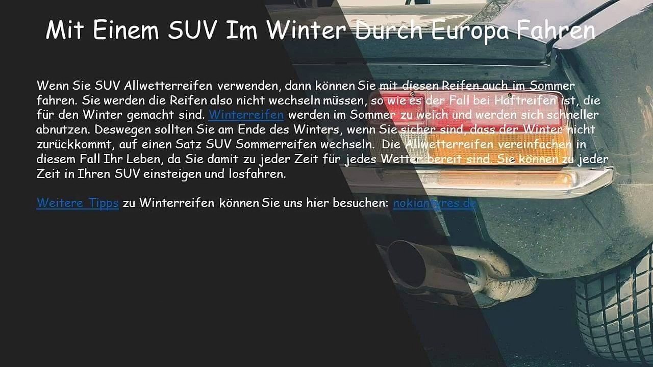 Mit Einem SUV Im Winter Durch Europa Fahren