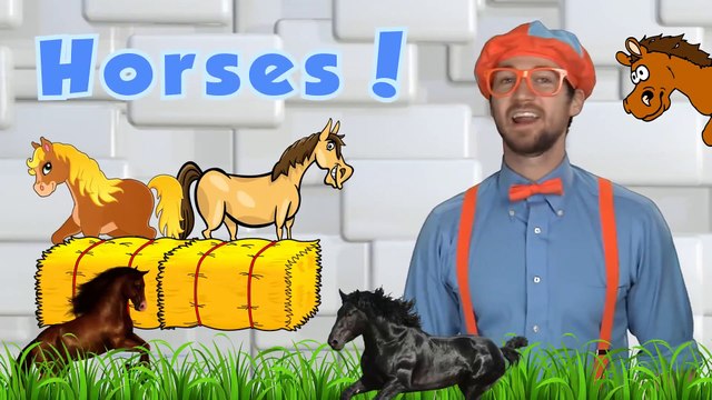 Horses for Children - Learn Farm Animals for Kids. The Horse Song from Blippi