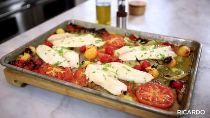 Tilapia aux tomates et aux oignons rôtis