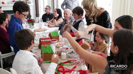 Assembling gingerbread houses