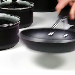 BEL-74 BATTERIE DE CUISINE EN ALUMINIUM FORGE ANTIADHESIF THE ROCK MASTER