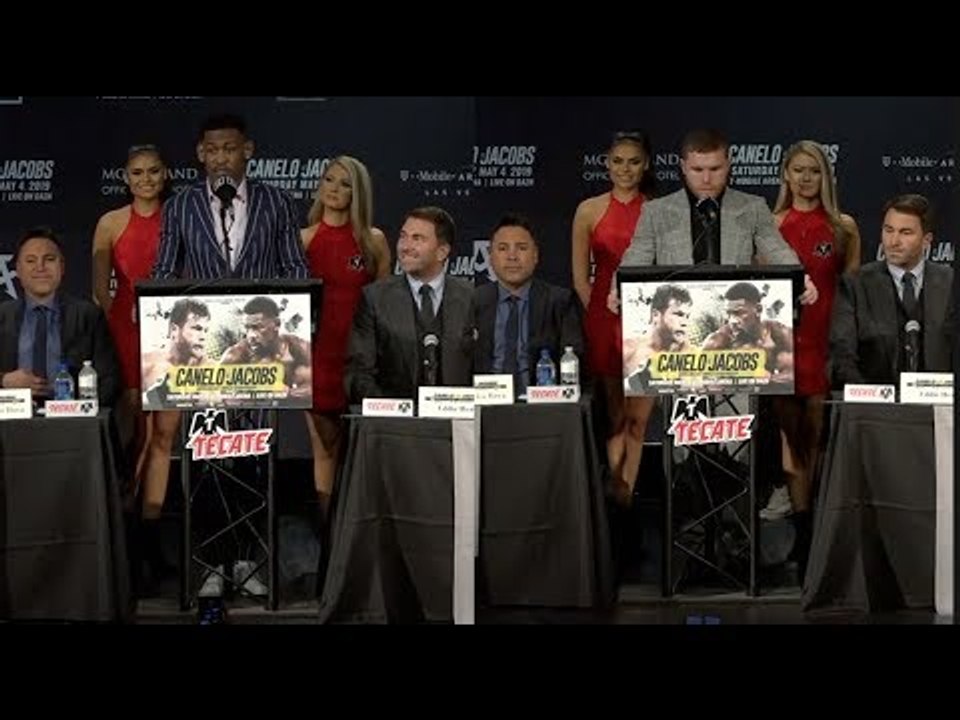 SAUL 'CANELO' ALVAREZ v DANIEL JACOBS  *FULL & UNCUT* NEW YORK PRESSER  w/ EDDIE HEARN & DE LA HOYA
