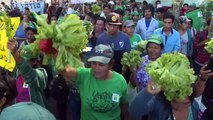 Agricultores protestan y regalan verduras en Argentina