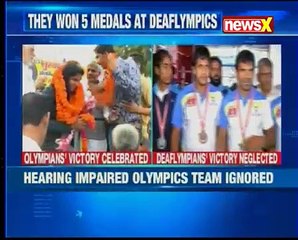 Hearing Impaired Olympics team ignored, protests inside Delhi Airport