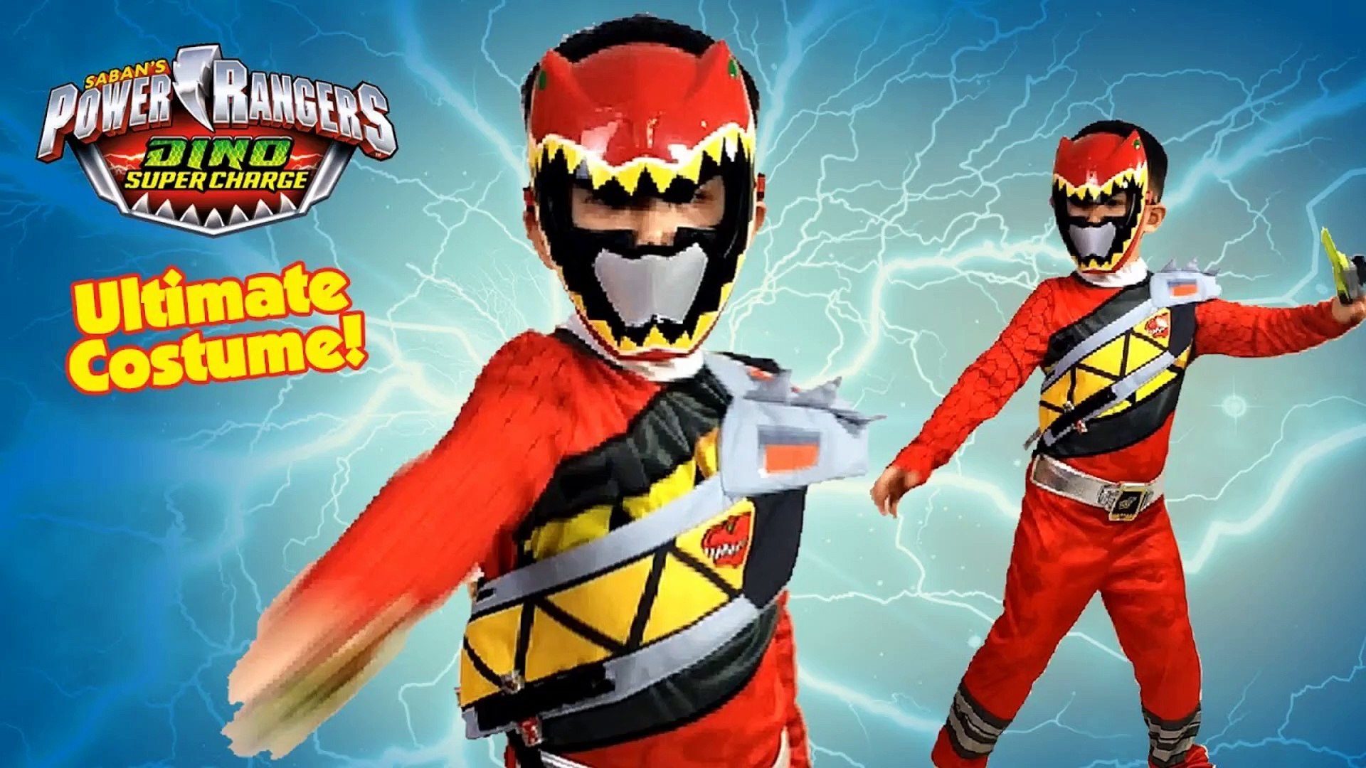 Power Rangers Dino Super Charge Red Ranger Costume Hero Set Bandai Disguise  || Keiths Toy Box - video Dailymotion