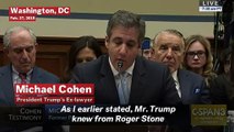 Cohen: Trump Knew Roger Stone Talked With WikiLeaks About DNC emails