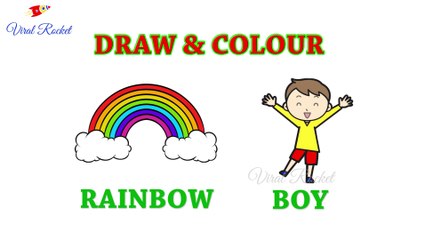 Rainbow Drawing and Colouring for kids  | Boy drawing for children | Art Breeze # 8 | Learn Drawing and Colouring for kids | Viral Rocket