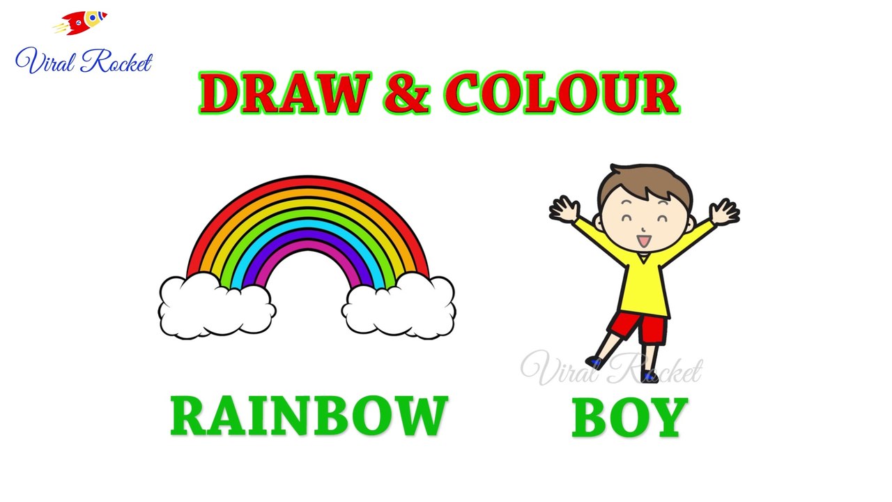 Rainbow Drawing and Colouring for kids  | Boy drawing for children | Art Breeze # 8 | Learn Drawing and Colouring for kids | Viral Rocket