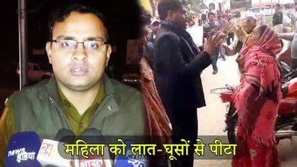 बरेली: दबंग ने महिला को लात-घूसों से पीटा, लोग बनाते रहे वीडियो