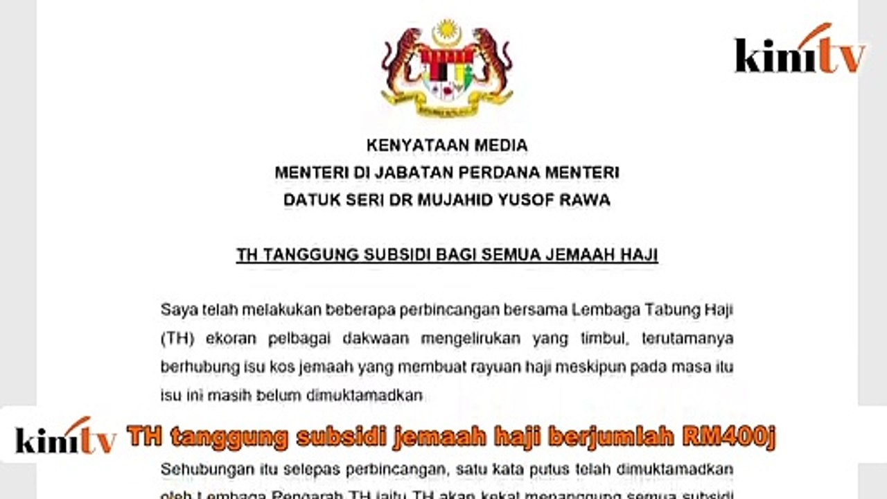 Tabung Haji tanggung subsidi semua jemaah haji 2019