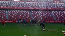 El Sporting de Gijón Entrena a Puerta Cerrada en El Molinón (28/02/2019)