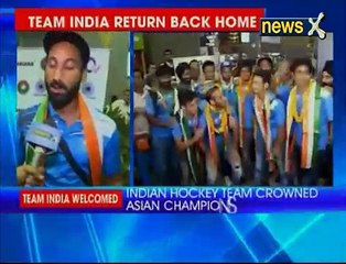 Grand welcome for the Indian Hockey team as they won the Asian Hockey Champions