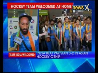 Grand welcome for the Indian Hockey team as they won the Asian Hockey Champions Trophy