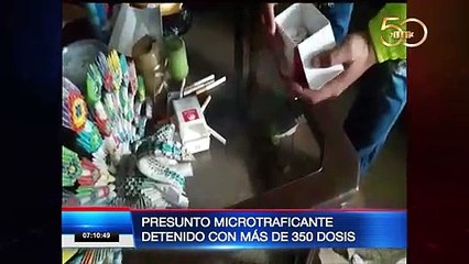 Presunto microtraficante detenido con más de 350 dosis