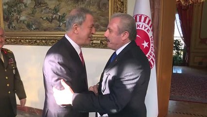 TBMM Başkanı Şentop, Milli Savunma Bakanı Akar'ı Kabul Etti