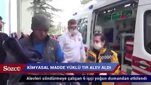 Kimsayal madde yüklü TIR alev aldı