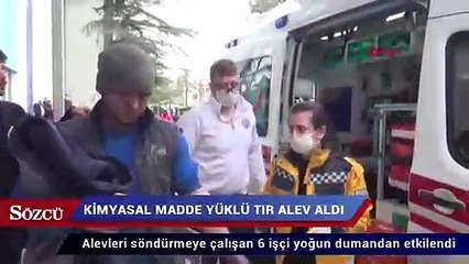 Kimsayal madde yüklü TIR alev aldı