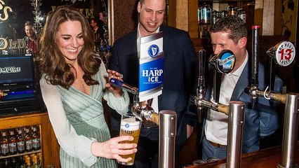 Duke and Duchess of Cambridge pull pints in Belfast