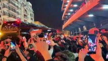 Llegada del Valencia CF antes de la semifinal de Copa
