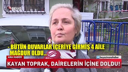 Toprak kaydı yol evlerin üzerine göçtü