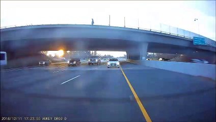 Tesla Car Crashes into Center Divide