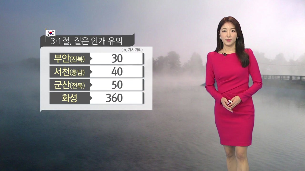 [날씨] 3·1절, 고농도 미세먼지 기승...아침 짙은 안개 / YTN
