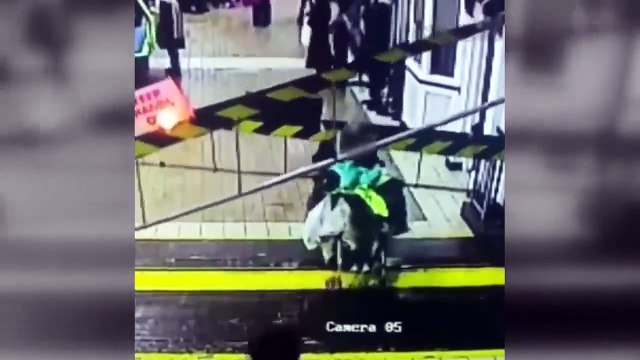 Cette maman et son bébé en poussette se font percuter par un petit train !