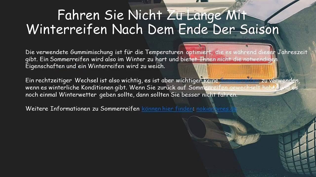 Fahren Sie Nicht Zu Lange Mit Winterreifen Nach Dem Ende Der Saison