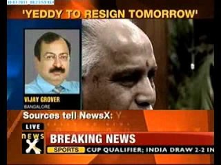 Yeddyurappa may resign at 3pm on Sunday