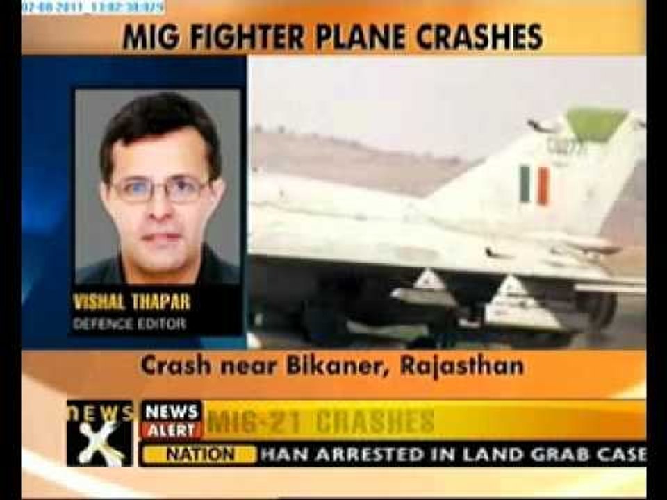 MiG-21 fighter plane crashes in Rajasthan