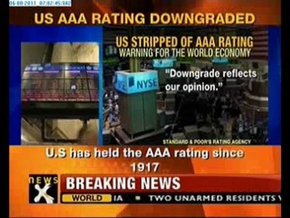 US AAA credit rating downgraded