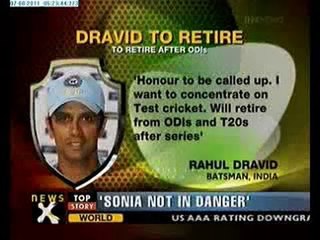 Dravid to retire from ODIs, T20s‎ after England tour