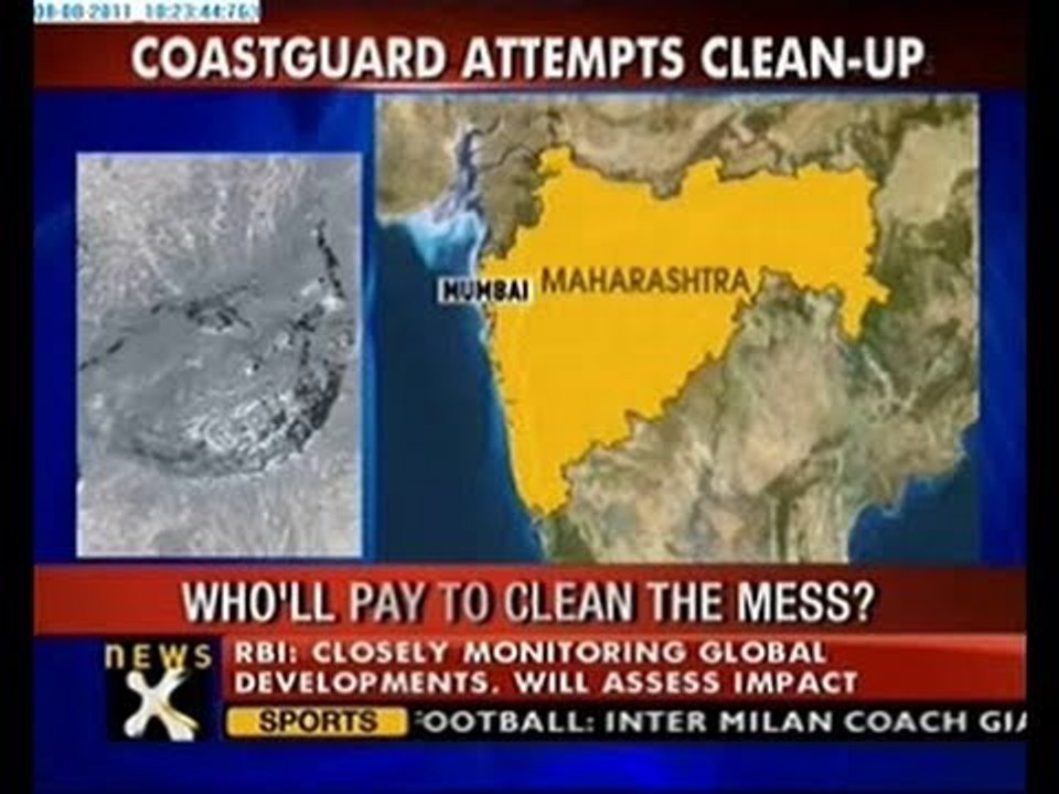 Mumbai Coast Guard starts cleaning MV Rak oil spill