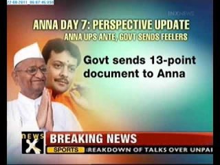 Team Anna rejects 13-point government proposal