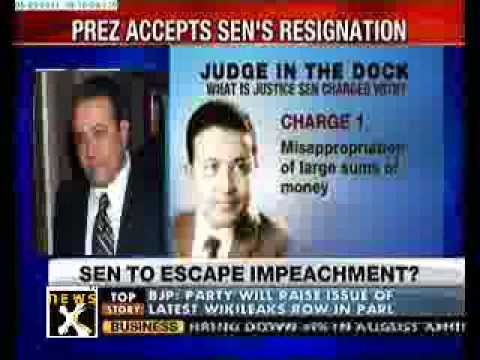 President accepts Justice Soumitra`s resignation