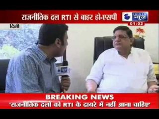 India News : Naresh Aggrawal supports government stand for RTI