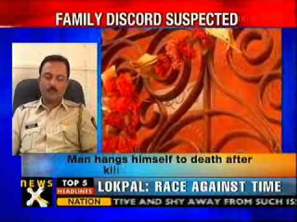 Pune man hangs himself, kids