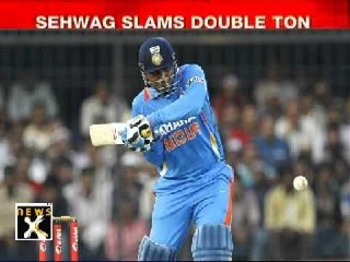 Sehwag slams ODI double ton; smashes Sachin's record