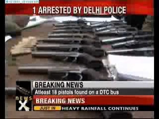 DTC bus loaded with arms found in New Delhi