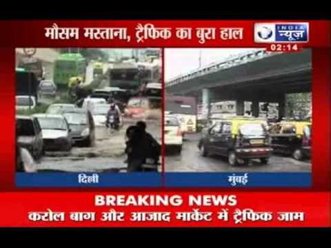 India News: Heavy rains disrupt traffic in Mumbai and Delhi