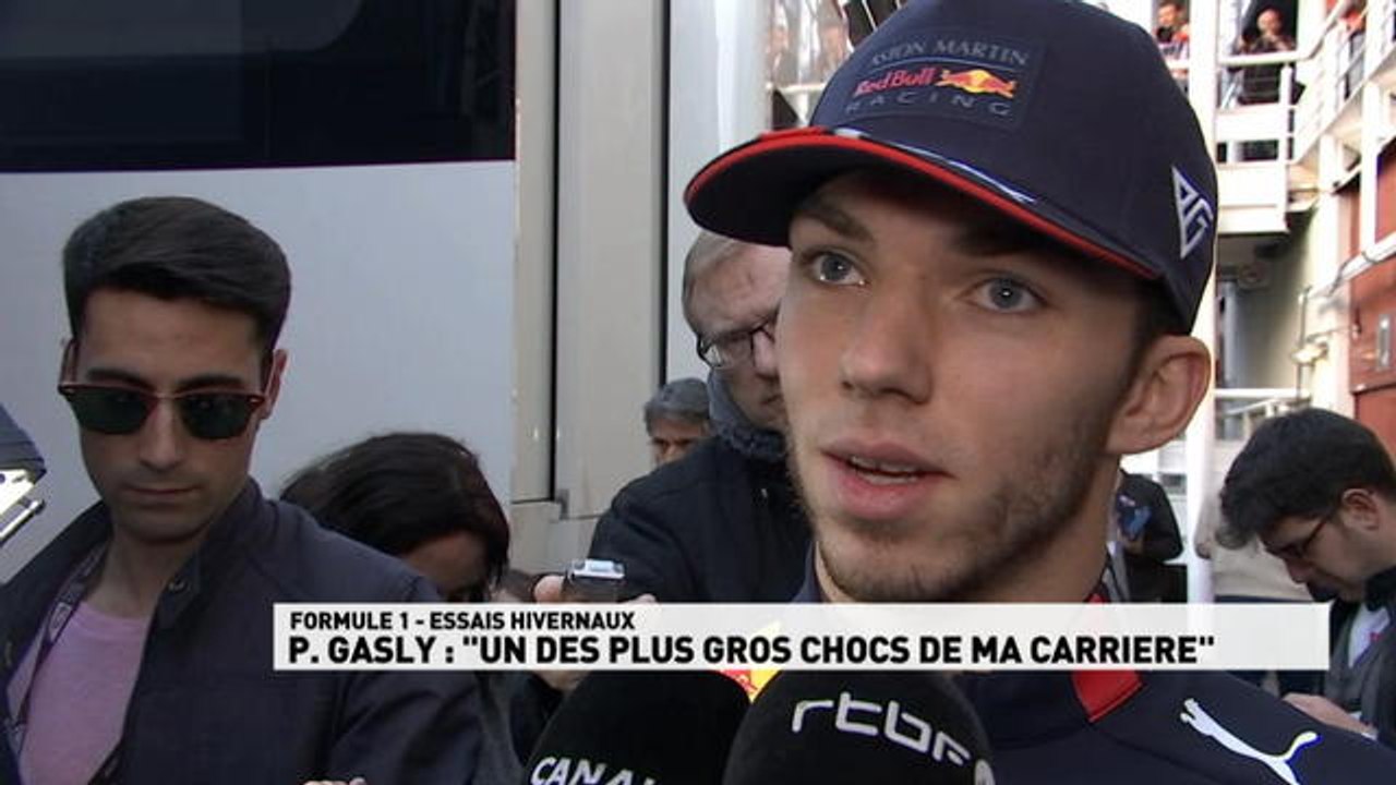 Formule 1 - essais hivernaux - La réaction de Gasly après son accident - Vidéo Dailymotion