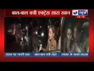 India News : Sara Khan's vehicle overturns, no casualties