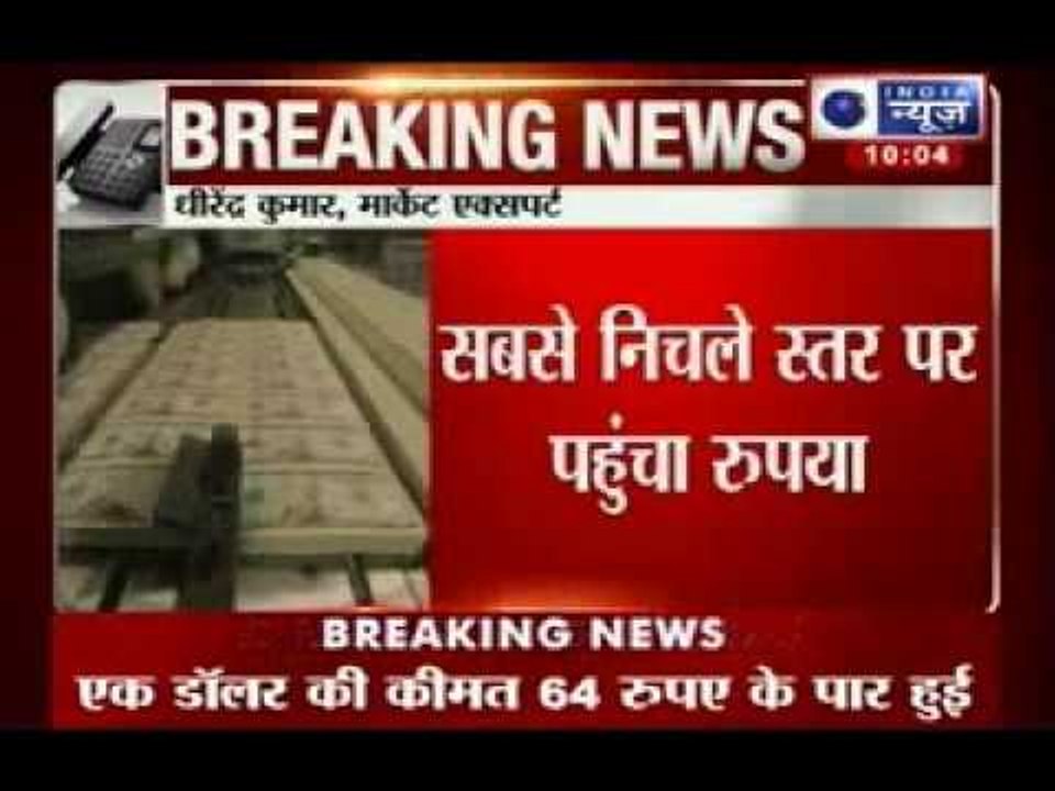 India News : Rupee closes at a historic low of 63.13 Vs dollar