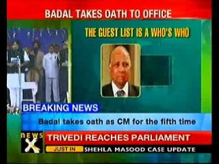 Prakash Singh Badal takes oath as Punjab's CM- NewsX