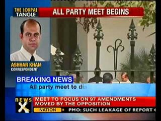 All-party meet on Lokpal begins- NewsX