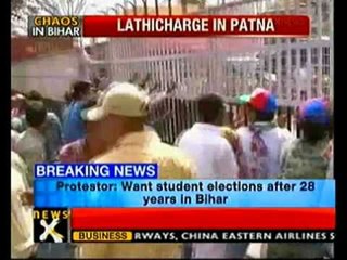 LJP workers demanding student election lathicharged in Patna-NewsX