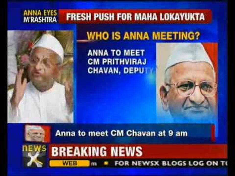Anna to meet Maharashtra leaders to gather support for Lokayukta - NewsX
