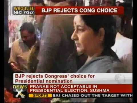 Sushma Swaraj rejects Pranab as Presidential Candidate - NewsX