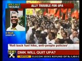 Karunanidhi threatens to quit UPA over petrol hike -- NewsX.